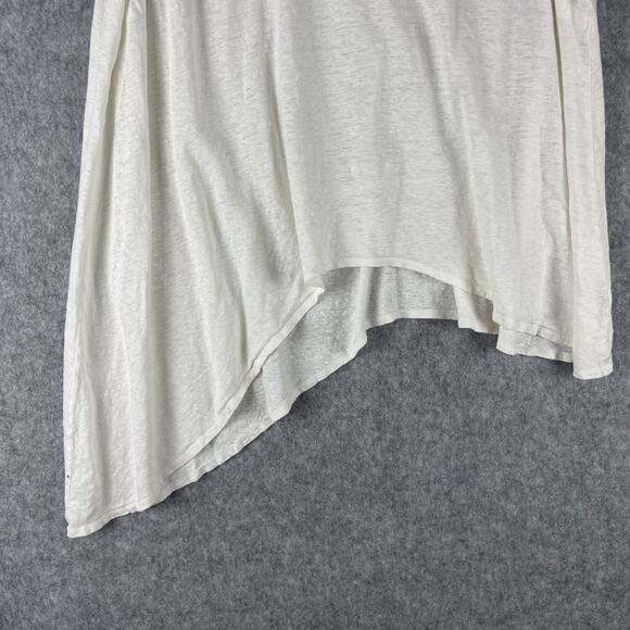 Eileen Fisher Linen Top Womens 1X White Asymmetrical Beachy Lagenlook Coastal - Picture 3 of 13